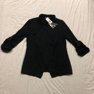 Chelsea & Theodore Roll Tab Women’s Cardigan/ Size: L/ Color: Black/ NWT